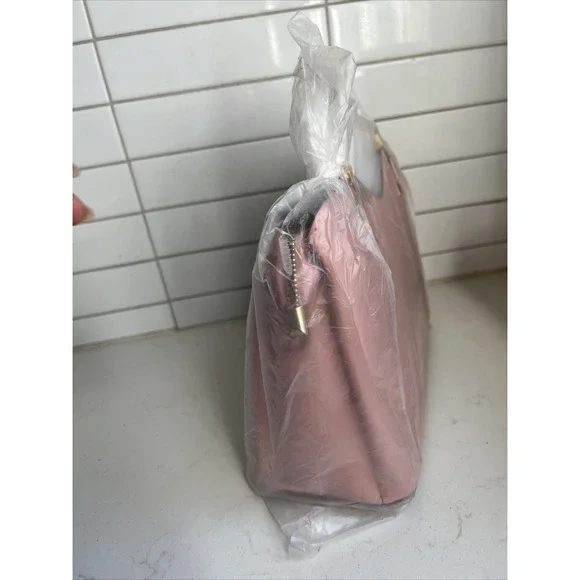 ZZMY Colorblock Handbag Handle Crossbody Bag Gold Hardware purse Blue Pink - Picture 5 of 7